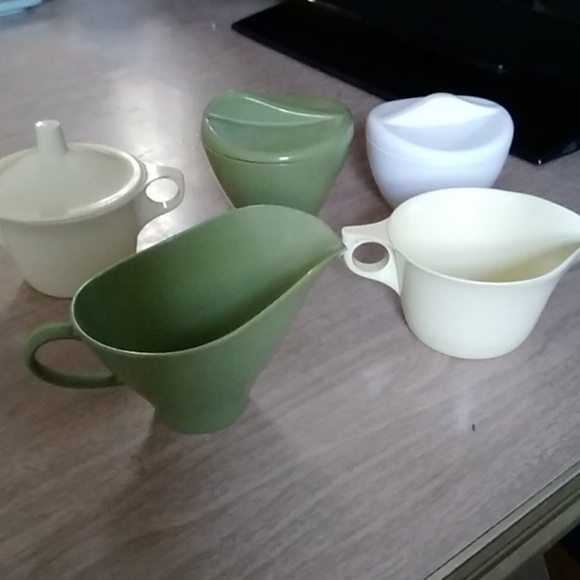 Vintage Melmac 8pc set mid century sugar creamer